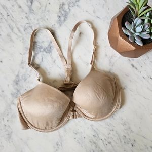 Natori Euphoria Tagless Front-Close Bra Underwire Racerback Cafe Tan 30C